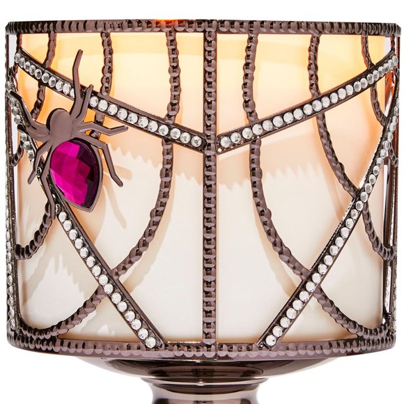Bath & Body Works Spider Gem Rhinestone 3-Wick Pedestal Candle Holder - Picture 2 of 3
